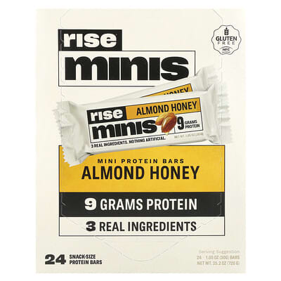 Протеиновые батончики Rise Minis Almond Honey, 1.05 oz (30 g) Each