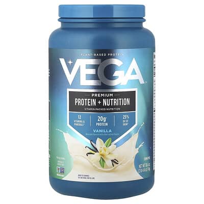 Plant-Based Protein, Premium Protein + Nutrition, Vanilla , 2 lb 4.4 oz (1 kg)