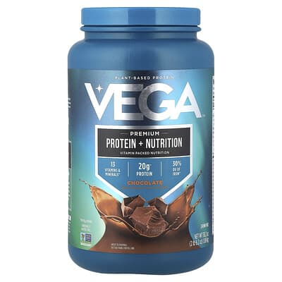 Plant-Based Protein, Premium Protein + Nutrition, Chocolate , 2 lb 6.2 oz (1.08 kg)