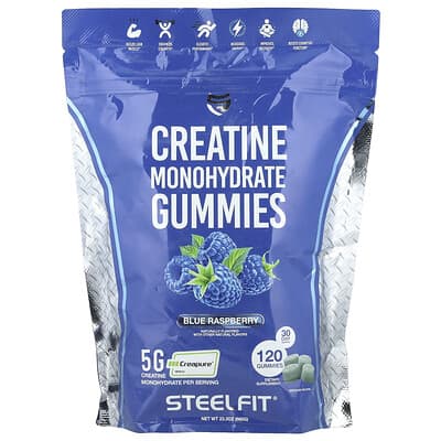 Желе витаминное SteelFit Creatine Monohydrate Gummies, Blue Raspberry, 120 шт