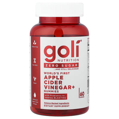 World's First Apple Cider Vinegar+ Gummies, Zero Sugar, 60 Gummies