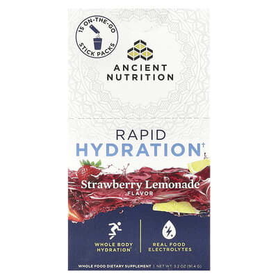 Напиток Rapid Hydration Strawberry Lemonade, 15 стиков, 0.2 oz (6.1 g) каждый