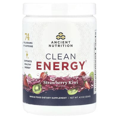 Ancient Nutrition Clean Energy, клубника-киви, 4.3 oz (121.8 g)
