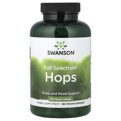 Swanson Vitamins Full Spectrum® Hops, 180 веганских капсул (310 mg на капсулу)