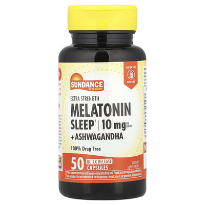 Мелатонин Sleep + Ashwagandha, 50 быстрорастворимых капсул
