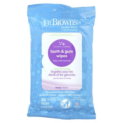 Tooth & Gum Wipes, Grape, 30 Wipes