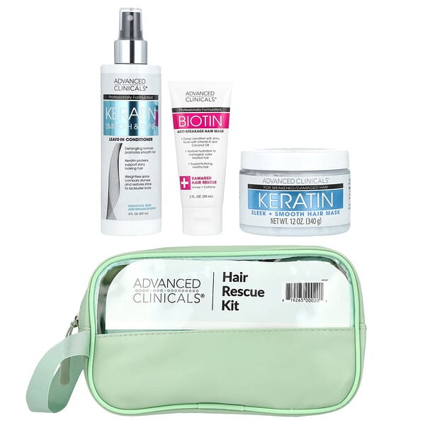 Набор для восстановления волос Advanced Clinicals Hair Rescue Kit, 4 предмета
