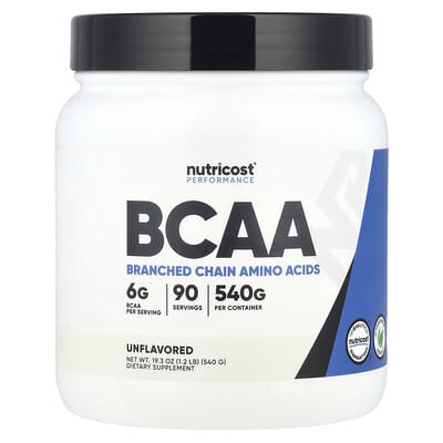 Nutricost BCAA Performance, без вкуса, 1.2 lb (540 g)