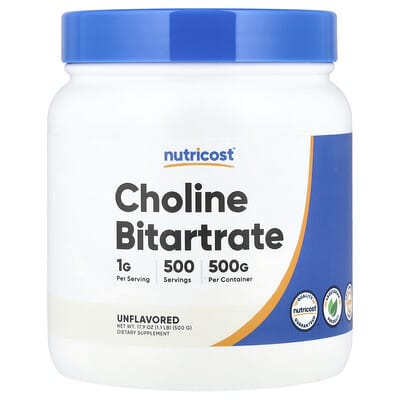 Nutricost Choline Bitartrate, без вкуса, 17.9 oz (500 g)