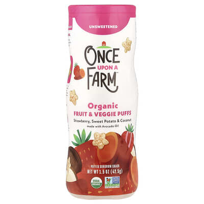 Organic Fruit & Veggie Puffs, Crawler, Strawberry, Sweet Potato & Coconut, Unsweetened, 1.5 oz (42.5 g)