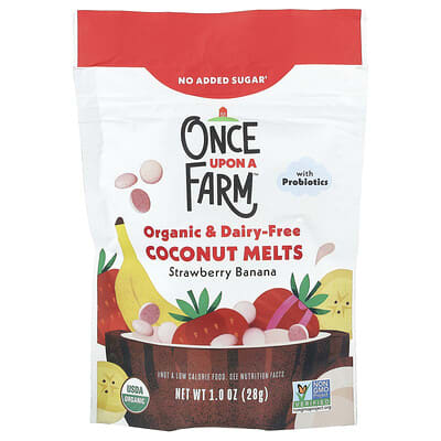 Once Upon A Farm Organic Coconut Melts для малышей клубника-банан 1 oz (28 g)