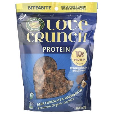 Love Crunch®, протеиновая органическая гранола, с темным шоколадом и миндальным маслом, 11 oz (312 g)