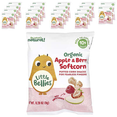 Organic Apple & Berry Softcorn, 10+ Months, 18 Bags, 0.28 oz (8 g) Each