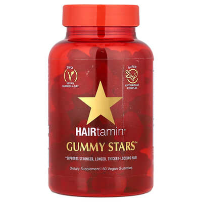 Gummy Stars™, смесь суперфруктов, 60 веганских мармеладок
