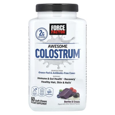 Жевательные конфеты Awesome Colostrum™, Berries & Cream, 60 шт