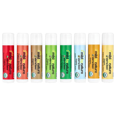 Sierra Bees™, органический набор бальзамов для губ, 8 шт., 0.15 oz (4.25 g) каждый