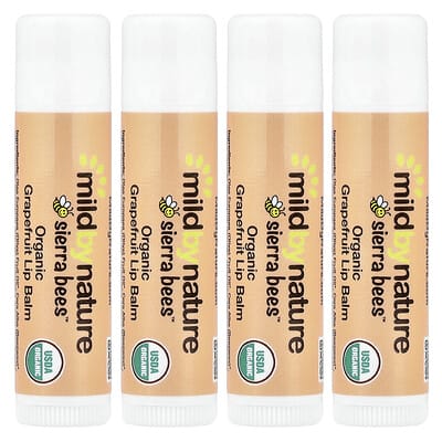 Sierra Bees™ Органические бальзамы для губ, грейпфрут, 4 шт, 4.25 g каждый