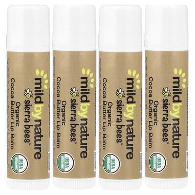 Sierra Bees™, органический бальзам для губ, масло какао, 4 шт., 4.25 g каждый