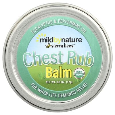 Chest Rub Balm, Eucalyptus & Peppermint, 0.6 oz (17 g)