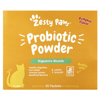 Zesty Paws Пребиотик для кошек, тыква, 30 пакетиков, 1 oz (30 g)