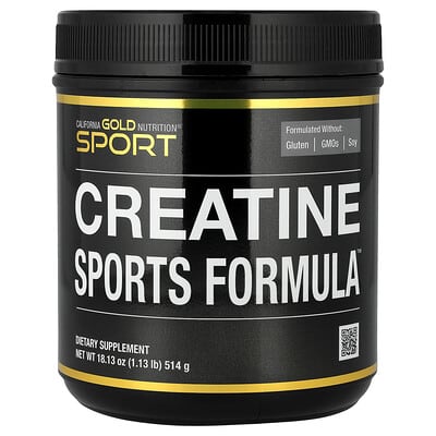 California Gold Nutrition Sport Creatine Sports Formula™, с аминокислотной смесью, Beta-Alanine, соком свеклы и кокосом, 1.13 lb (514 g)
