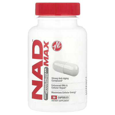 NAD MAX™ антивозрастной клеточный реjuvenator, 30 капсул от Metabolic Nutrition