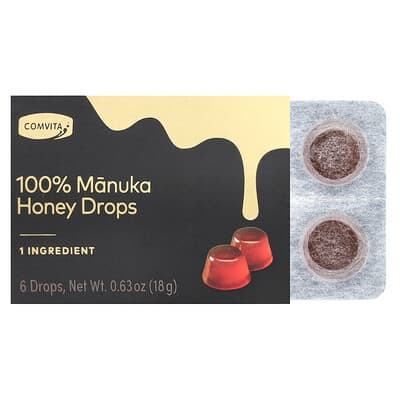Comvita 100% Manuka Honey Drops, 6 штук, 0.63 oz (18 g)