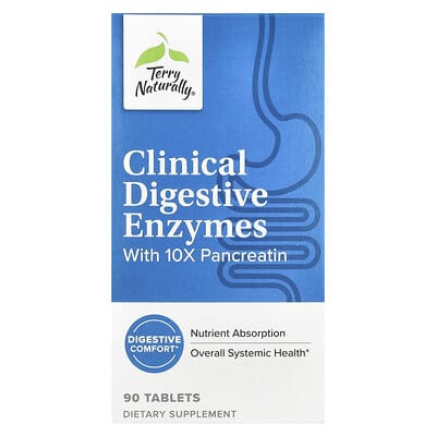 Terry Naturally Clinical Digestive Enzymes, 90 Tablets ферменты для пищеварения