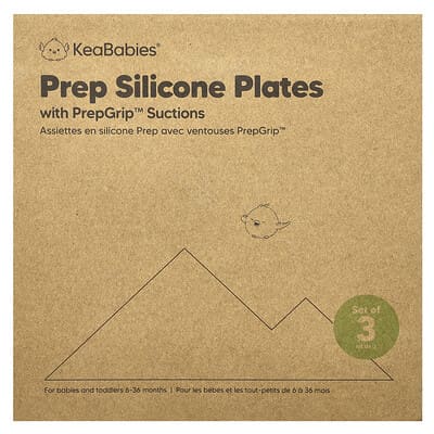 Prep Silicone Plates with PrepGrip™ Suctions, 6-36 Months, Desert, 3 Pack
