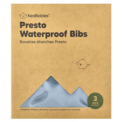 Водонепроницаемые нагрудники Presto, 6-36 месяцев, Slate, 3 шт