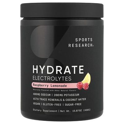 Электролиты Hydrate, Raspberry Lemonade, 15.87 oz (450 g)
