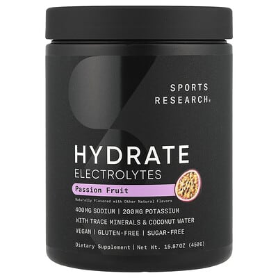 Sports Research электролиты, маракуйя, 15.87 oz (450 g)