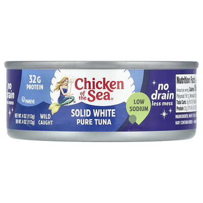 Solid White Pure Tuna, Low Sodium, 4 oz (113 g)