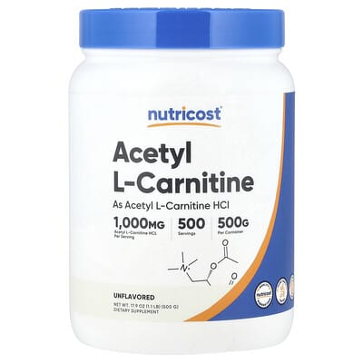 Nutricost Acetyl L-Carnitine, без вкуса, 1.1 lb (500 g)