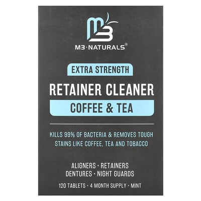 Retainer Cleaner, Coffee & Tea, Mint, 120 Tablets