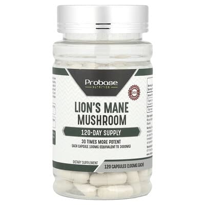 Probase Nutrition Lion's Mane Mushroom, 100 mg, 120 капсул