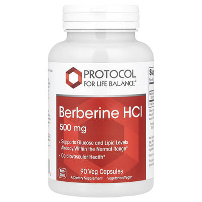Берберин HCl, 500 mg, 90 вегетарианских капсул