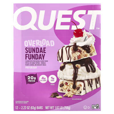 Протеиновый батончик Overload Sundae Funday 12 шт