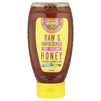Мед Heavenly Organics 100% Organic Raw & Unfiltered 454 g