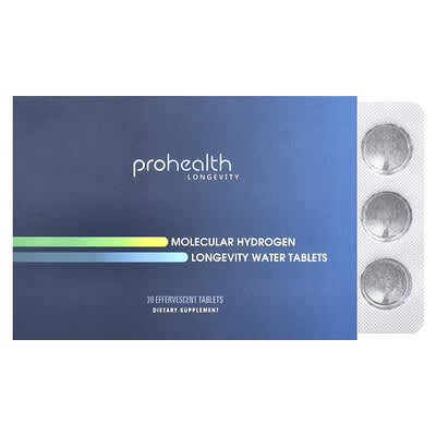 Таблетки ProHealth Longevity Molecular Hydrogen Longevity Water, 30 шипучих таблеток