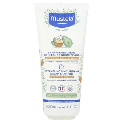 Шампунь Mustela Baby, Detangling & Nourishing Cream, Long, Wavy or Curly Hair, 6.76 fl oz (200 ml)