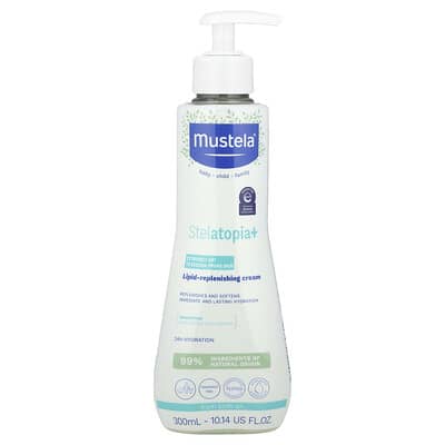 Mustela Family Stelatopia+ Lipid-Replenishing Cream, для очень сухой кожи, склонной к экземе, 10.14 fl oz (300 ml)