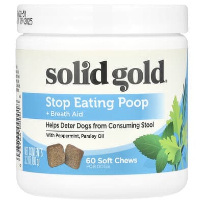 Средство для улучшения дыхания собак Stop Eating Poop, 60 мягких жевательных таблеток, 3.2 oz (90 g)