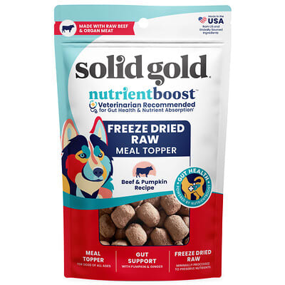 Solid Gold Nutrientboost™, сухой корм-топпер для собак, говядина и тыква, 12.5 oz (354 g)