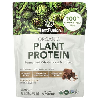 PlantFusion органический растительный протеин, Rich Chocolate, 22.85 oz (647.8 g)