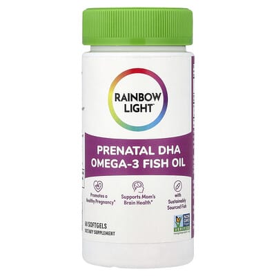 Рыбий жир Rainbow Light Prenatal DHA Omega-3, 60 мягких капсул