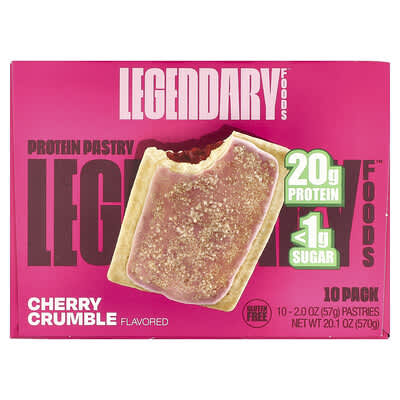 Протеиновое пирожное Legendary Foods Cherry Crumble, 10 Pack, 57 g Each