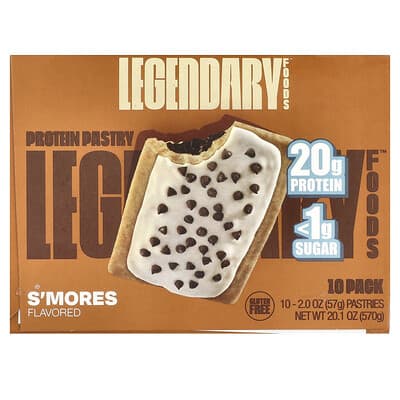 Протеиновое печенье S'mores от Legendary Foods, 10 Pack, 2 oz (57 g) каждое