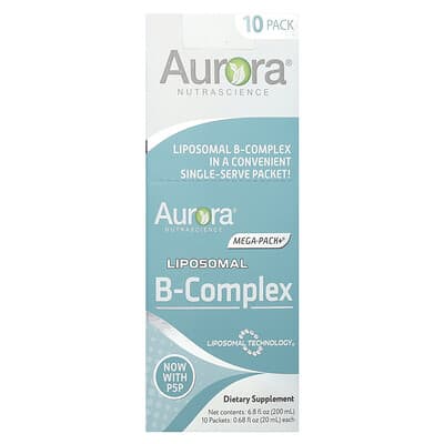 Aurora Nutrascience Liposomal B-Complex, 10 пакетиков, 0.68 fl oz (20 ml) каждый