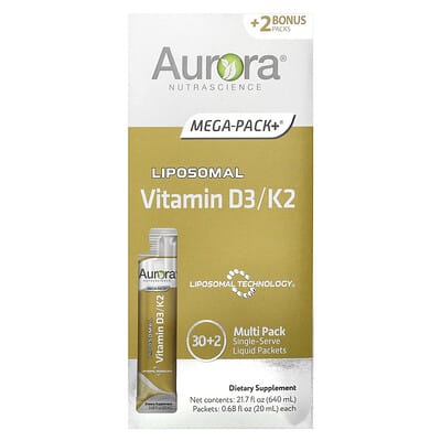Липосомальный витамин D3/K2, 32 пакетика, по 0.68 fl oz (20 ml)
